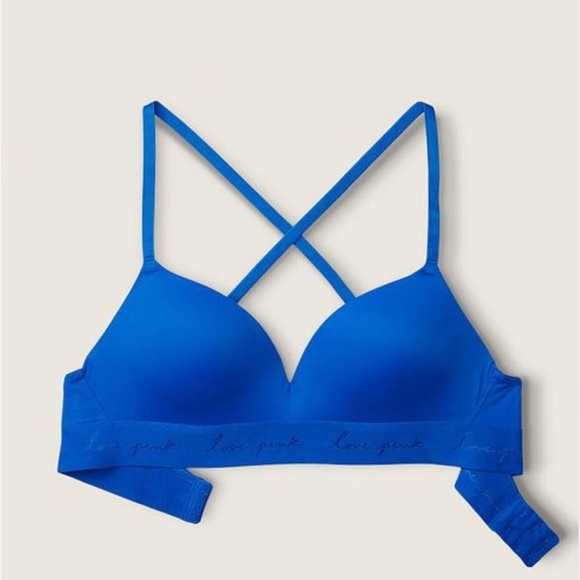 New Victoria Secret Wear Everywhere Wireless Push Up Blue Padded Multiway Bra - Picture 4 of 11